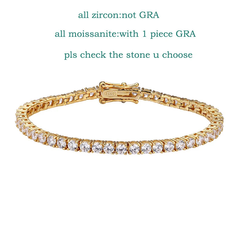 Brileon Elegance Redefined Tennis Bracelet – 4mm - Moissanite or Zircon - Unisex - Brileon