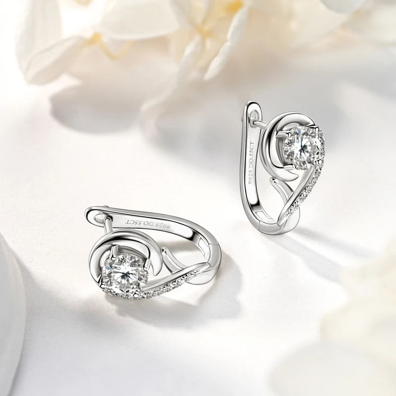 Lnngy Infinity Moissanite Diamond Earring Brinco Prata 925 Sterling Silver Hoop Earrings For Women Sparkling Fine Jewelry GIft - Brileon