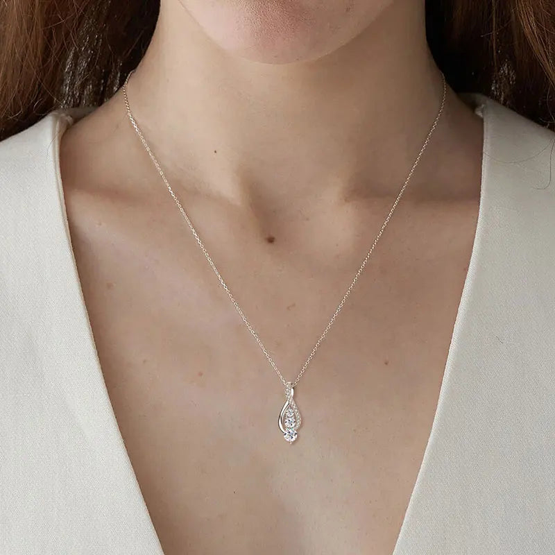 Brileon Eternelle Moissanite Infinity Pendant Necklace - Brileon