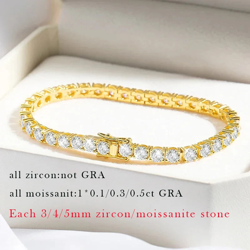 Brileon Elegance Redefined Tennis Bracelet – 4mm - Moissanite or Zircon - Unisex - Brileon