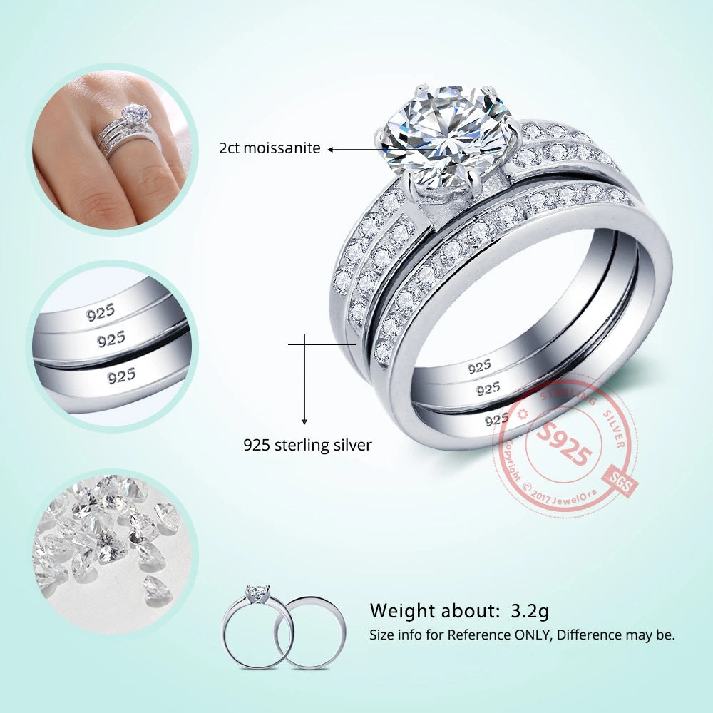 Brileon Evynora Triple Moissanite Ring Set - Brileon