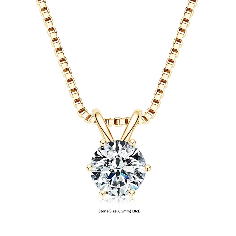 GRA Certified Moissanite Pendant – 925 Silver Solitaire Necklace (0.5-5ct) - Brileon