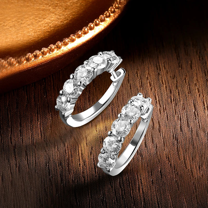 Brileon Eternal Glow Moissanite Hoop Earrings – 18K White Gold Plated S925 - Brileon