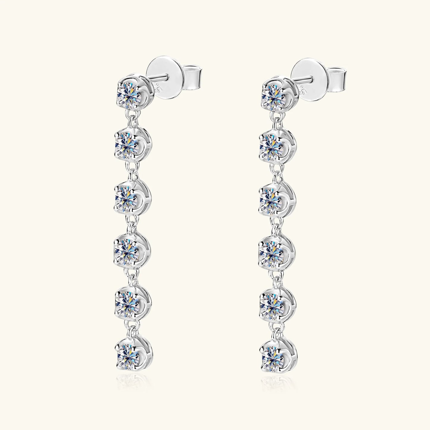 Brileon Luminara™ 3mm Moissanite Drop Earrings – Timeless Elegance - Brileon