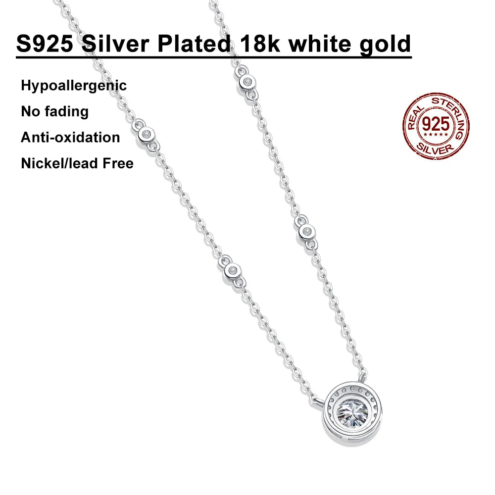 Brileon 1CT Moissanite Halo Necklace – Timeless Sparkle & Elegance ✨💎 - Brileon