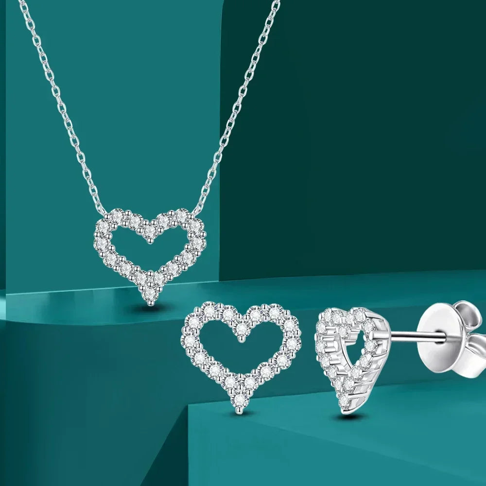 Brileon Eternal Heart Jewelry Set - Moissanite Or Zircon - Brileon