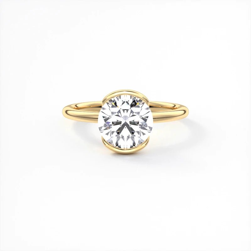 RAPRGOLD 1CT Moissanite Classic Solitaire Wedding Ring 925 Sterling Silver Ladies Engagement Rings for Women Fine Jewelry Gifts - Brileon