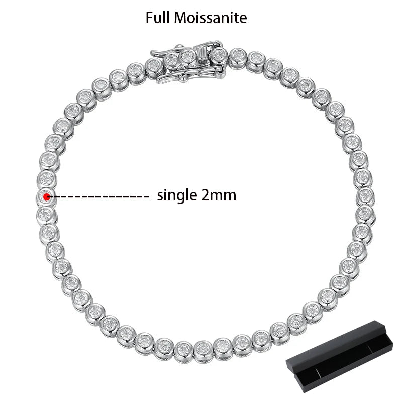 Brileon LuxeGlow 2mm Moissanite Tennis Bracelet – 18K White Gold Plated S925 - Brileon