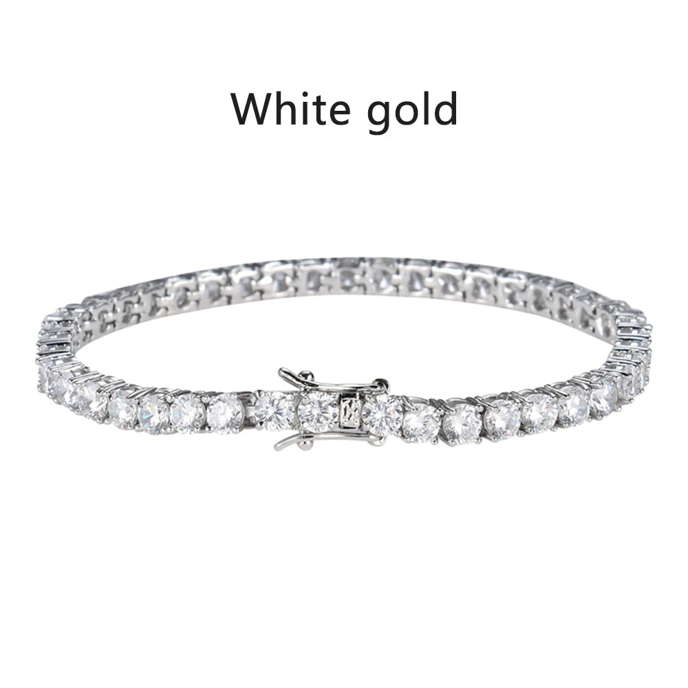 Brileon Radiance Moissanite Tennis Bracelet – 18K White Gold Plated S927 - Brileon