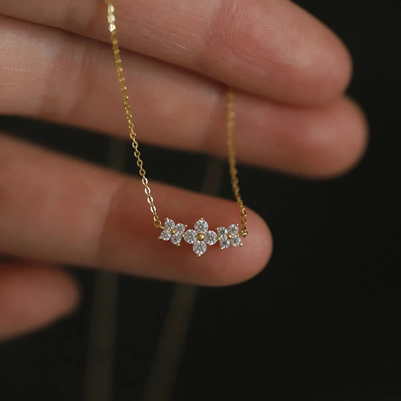 Brileon Fleuré Moissanite Clover Pendant Necklace - Brileon