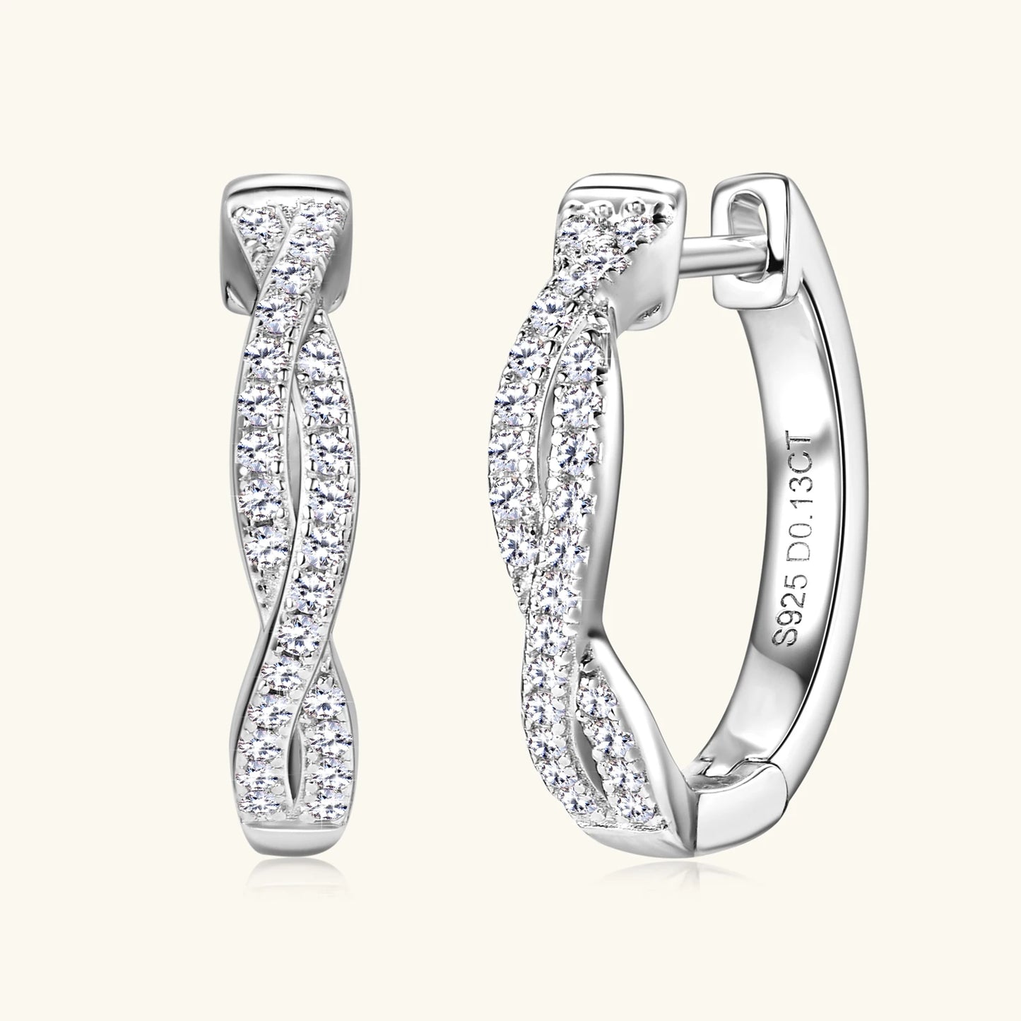 Brileon Aurelia™ Twisted Moissanite Hoop Earrings - Brileon