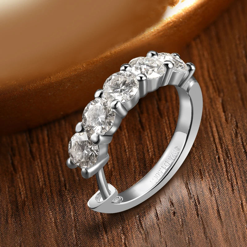 Brileon Eternal Glow Moissanite Hoop Earrings – 18K White Gold Plated S925 - Brileon