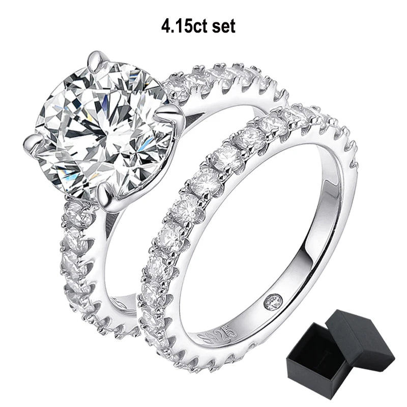 Brileon Eternal Sparkle Collection Moissanite Rings (Sold Individually or as a Set) - Brileon