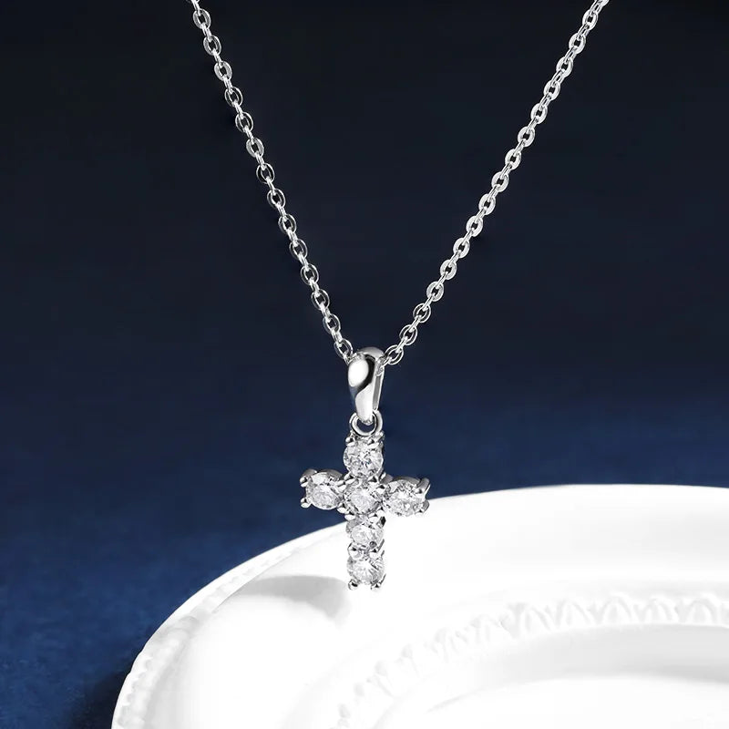 Brileon Althessa Moissanite Cross Pendant - Brileon