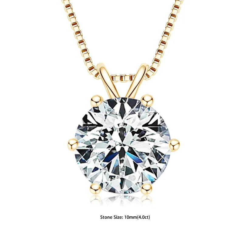 GRA Certified Moissanite Pendant – 925 Silver Solitaire Necklace (0.5-5ct) - Brileon