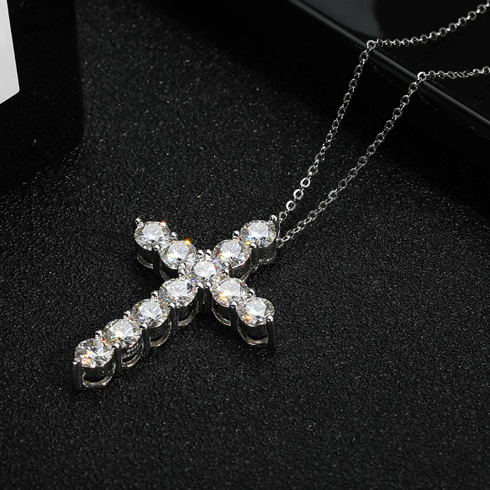 Brileon Celestine Moissanite Cross Pendant - Brileon