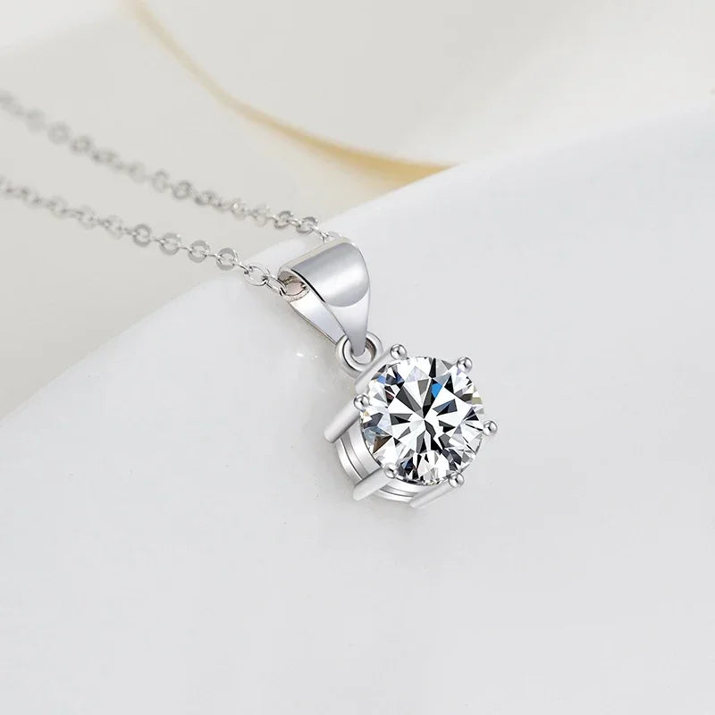 NeeTim 4ct 10mm Moissanite Necklace For Women 925 Sterling Silver Lab Diamond with Gold Plated Pendant Wedding Party Jewelry - Brileon
