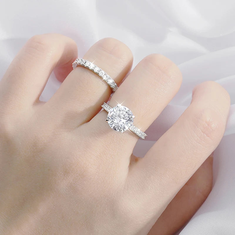 Brileon Eternal Sparkle Collection Moissanite Rings (Sold Individually or as a Set) - Brileon