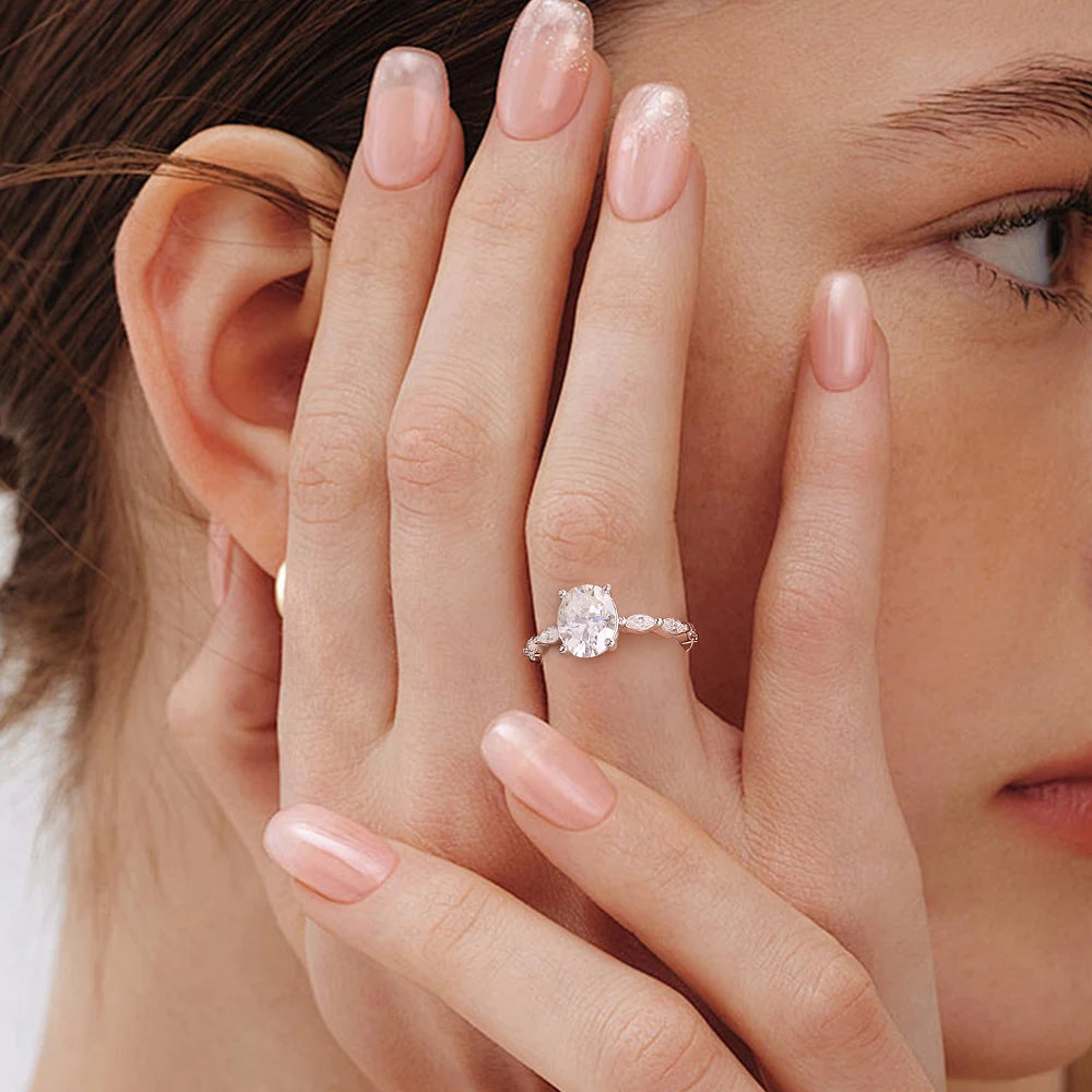 Brileon Astrielle Oval Moissanite Ring - Brileon