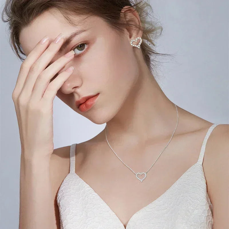 Brileon Eternal Heart Jewelry Set - Moissanite Or Zircon - Brileon
