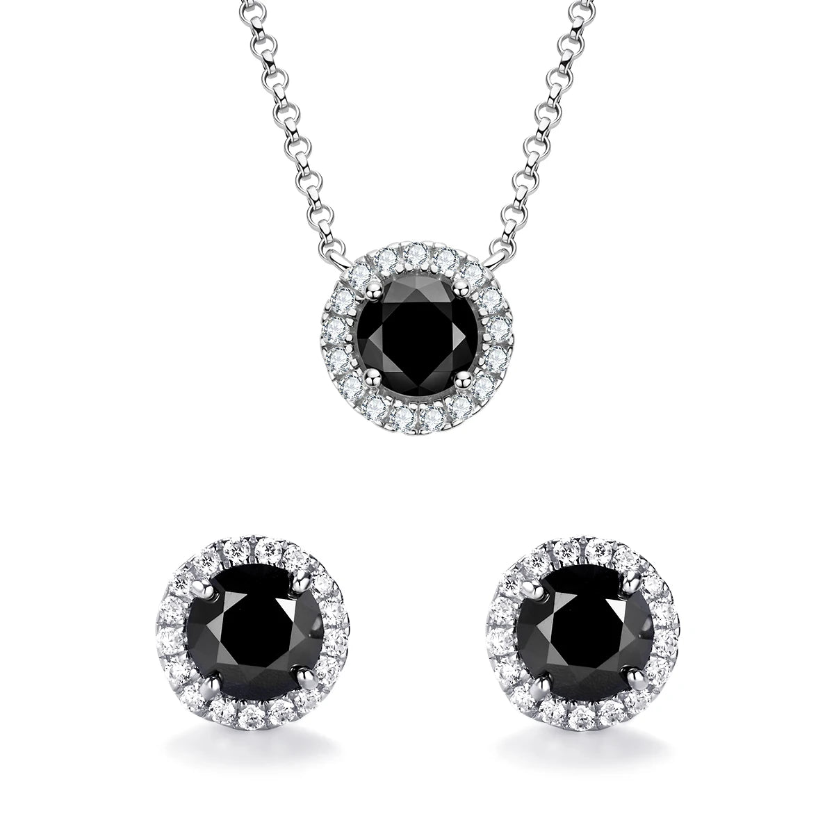 Brileon Noir Elegance Moissanite Jewelry Set - Brileon