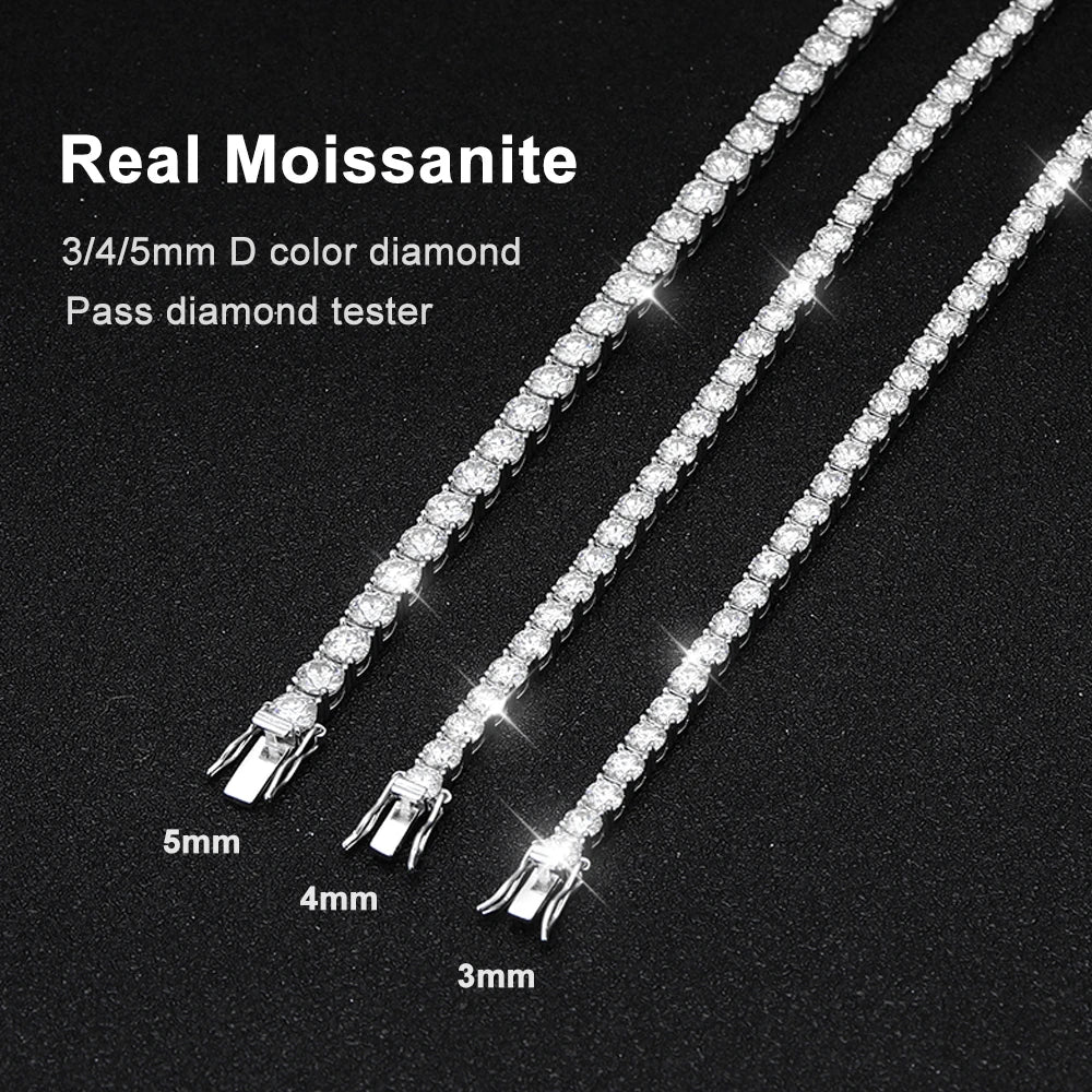 Brileon Radiance Moissanite Tennis Bracelet – 18K White Gold Plated S927 - Brileon