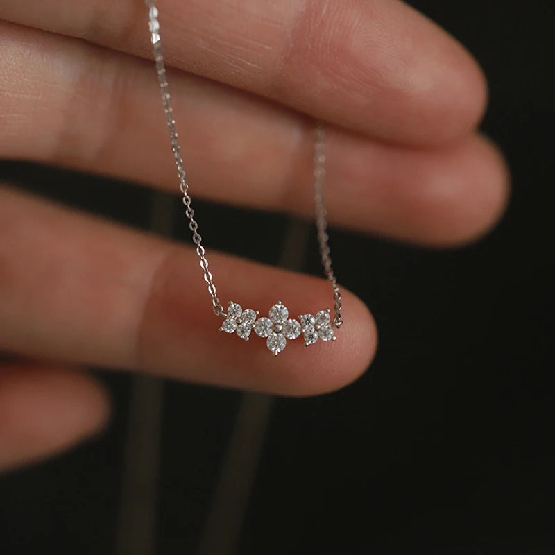 Brileon Fleuré Moissanite Clover Pendant Necklace - Brileon