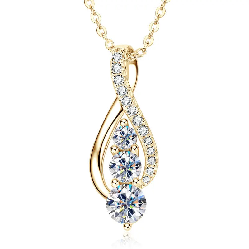 Brileon Eternelle Moissanite Infinity Pendant Necklace - Brileon