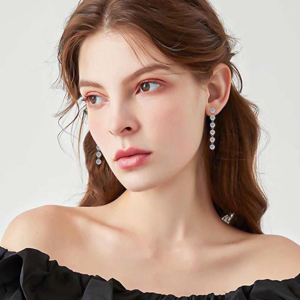 Brileon Luminara™ 3mm Moissanite Drop Earrings – Timeless Elegance - Brileon