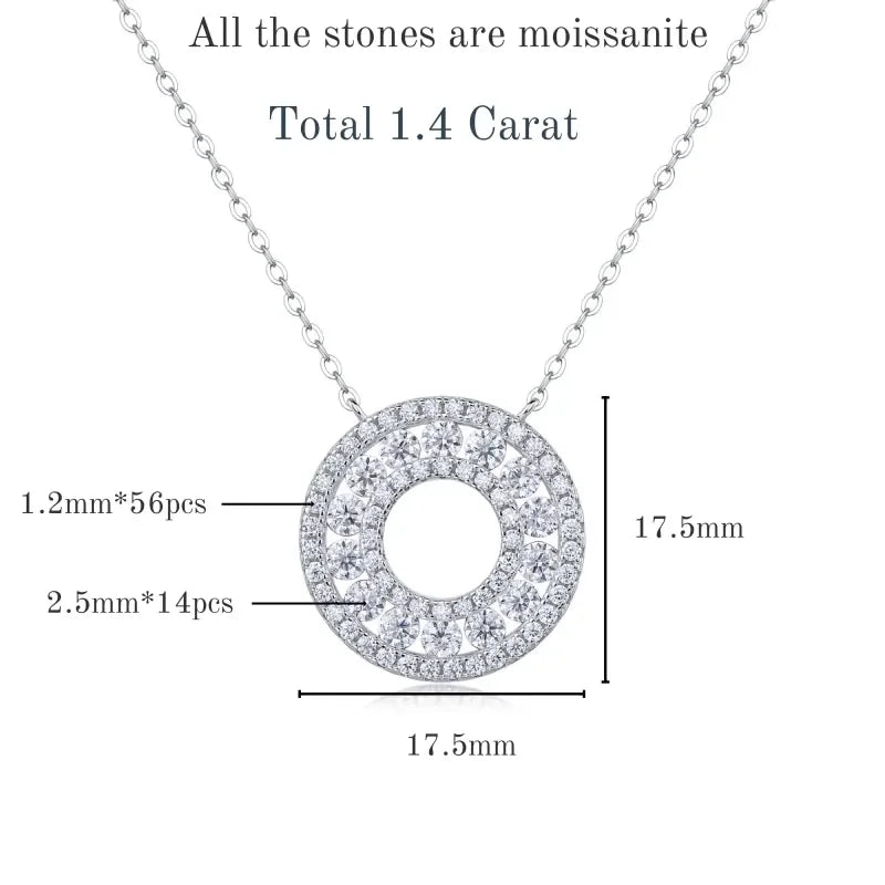 Brileon Cerisse 1.4CT Moissanite Double Circle Necklace - Brileon