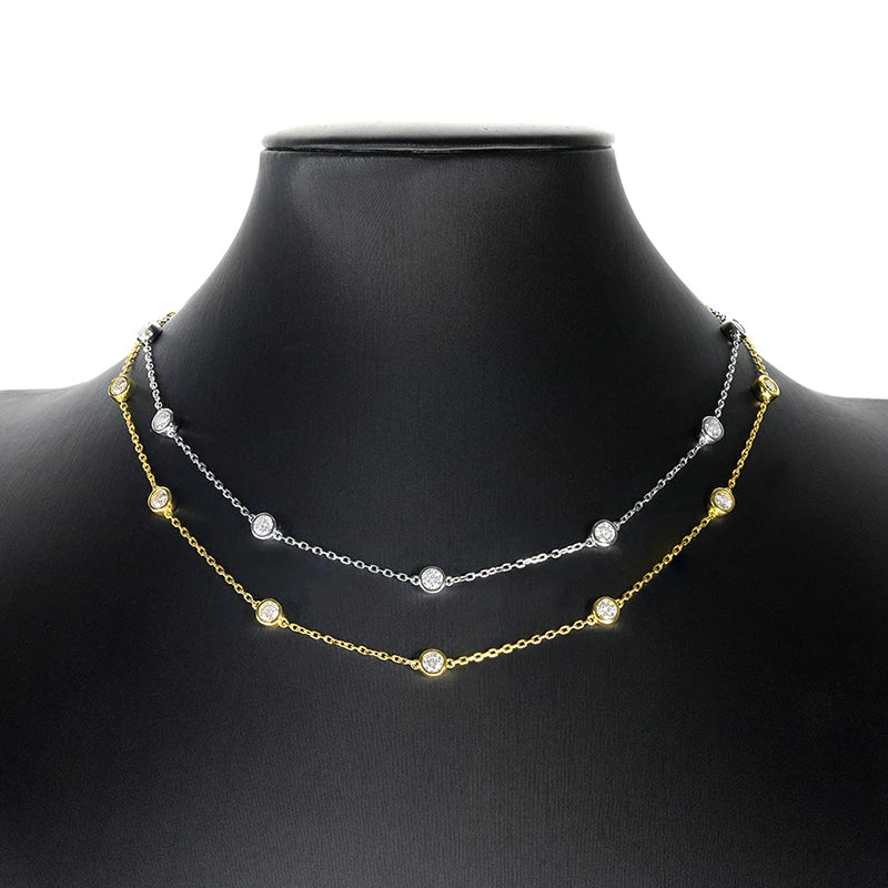 Brileon Virelia Round Cut Moissanite Necklace - Brileon