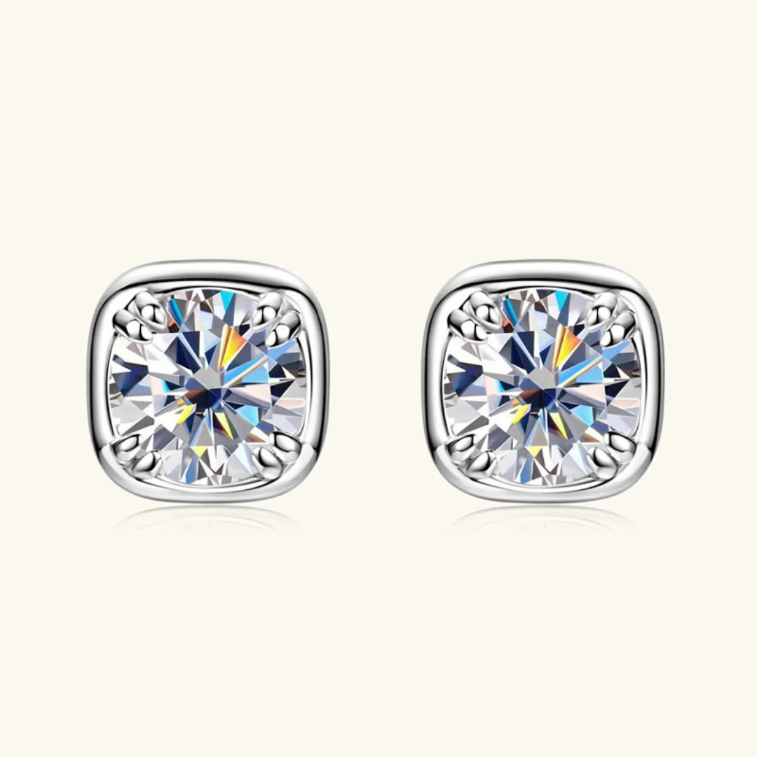 Brileon Lustréa Square Moissanite Studs