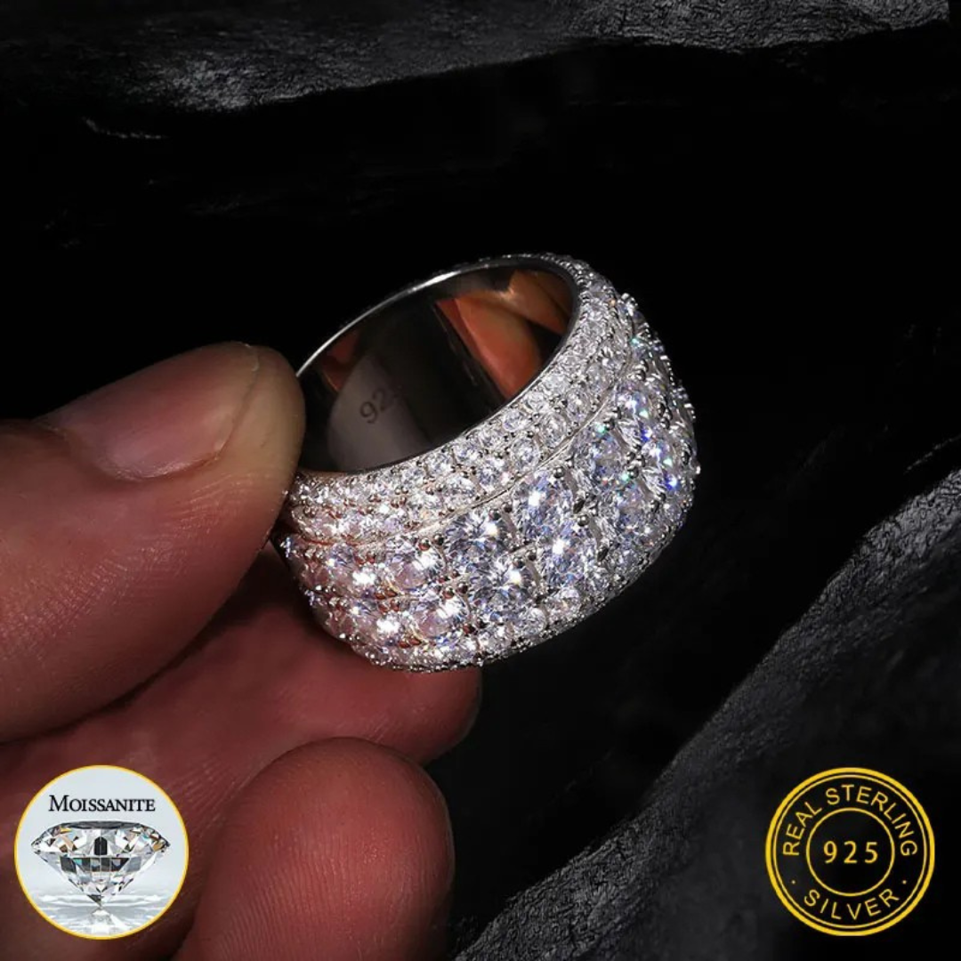 Brileon Frosture Iced Out Moissanite Band