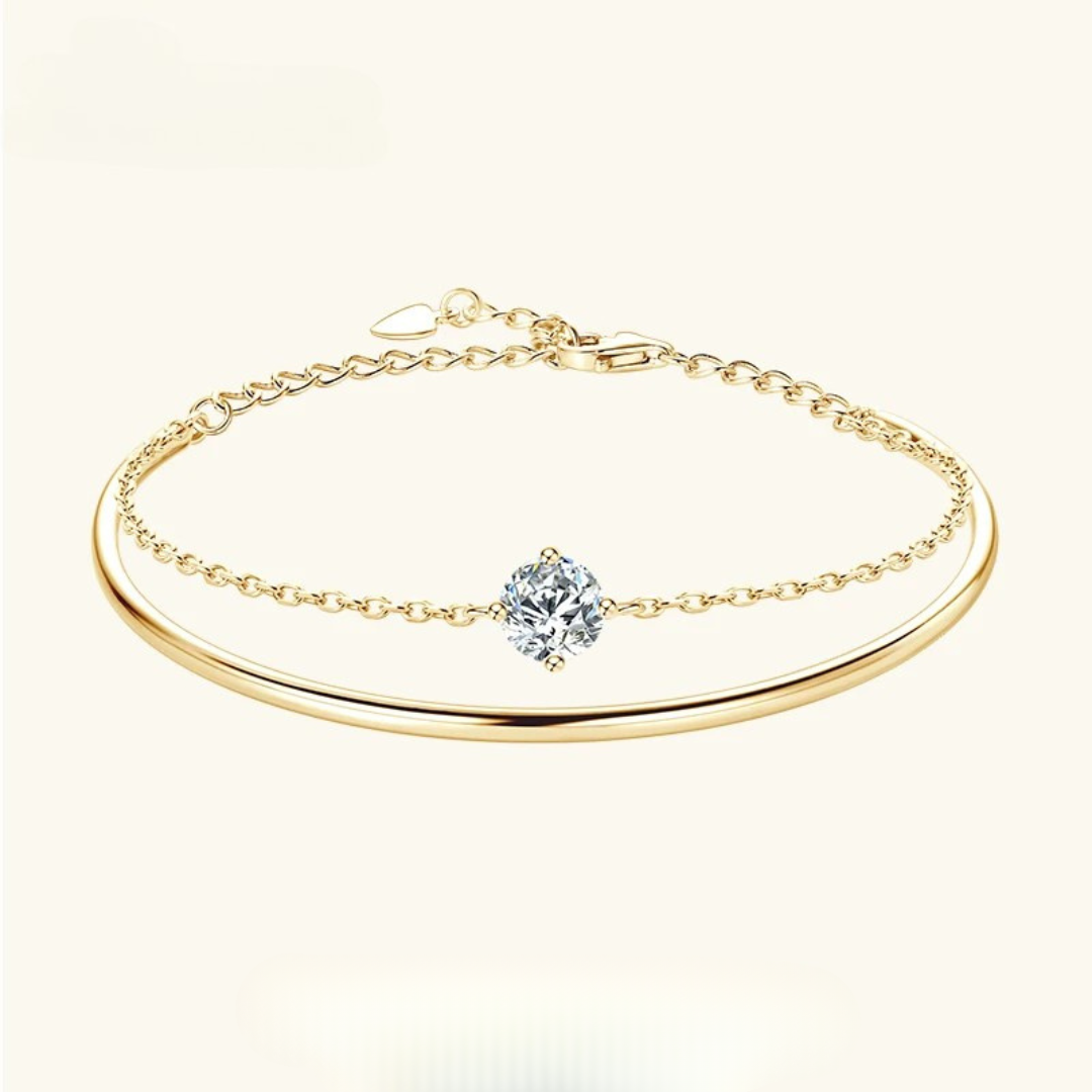 Brileon Luméa Double Chain Moissanite Bracelet - Brileon