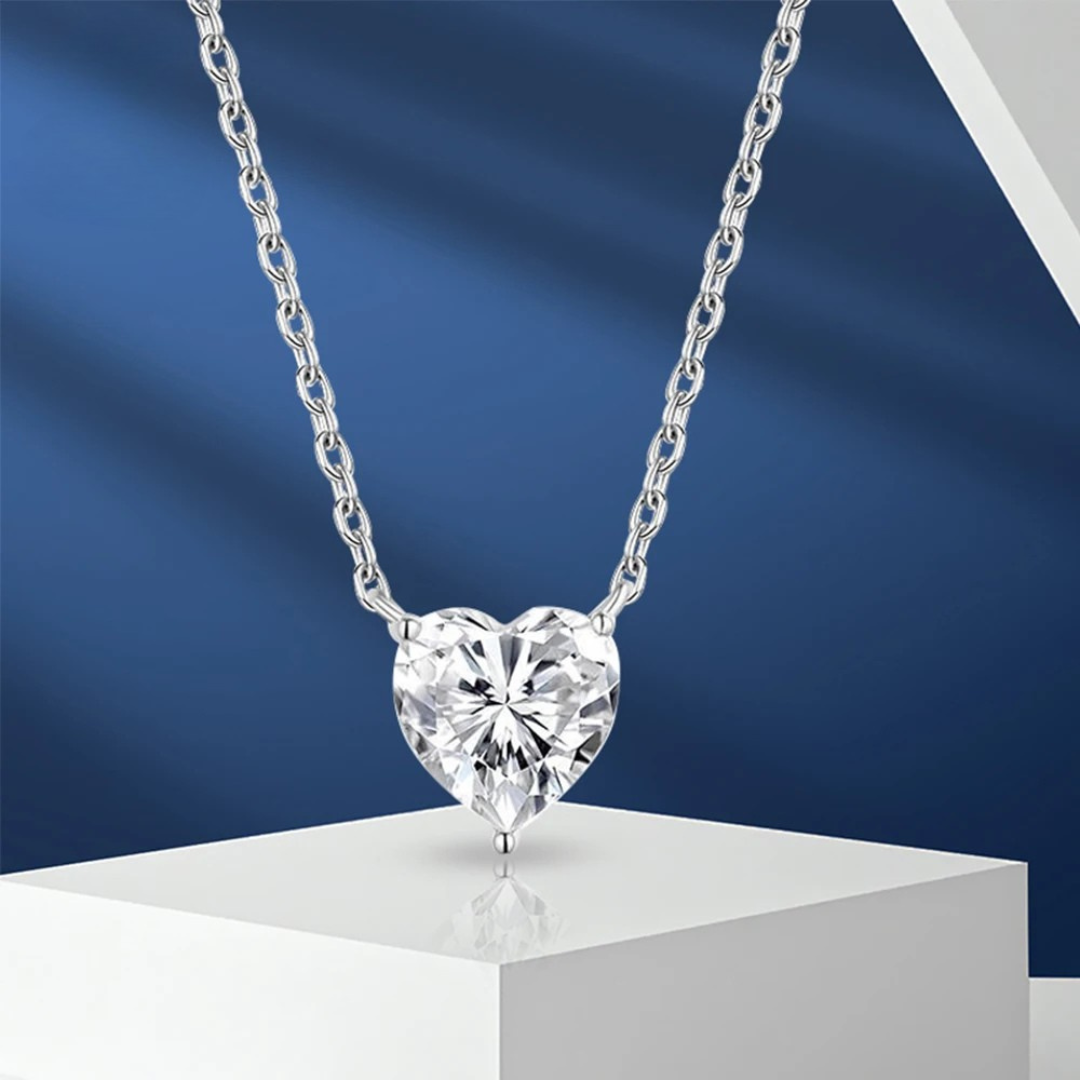 Brileon Luminara Heart Moissanite Necklace - Brileon