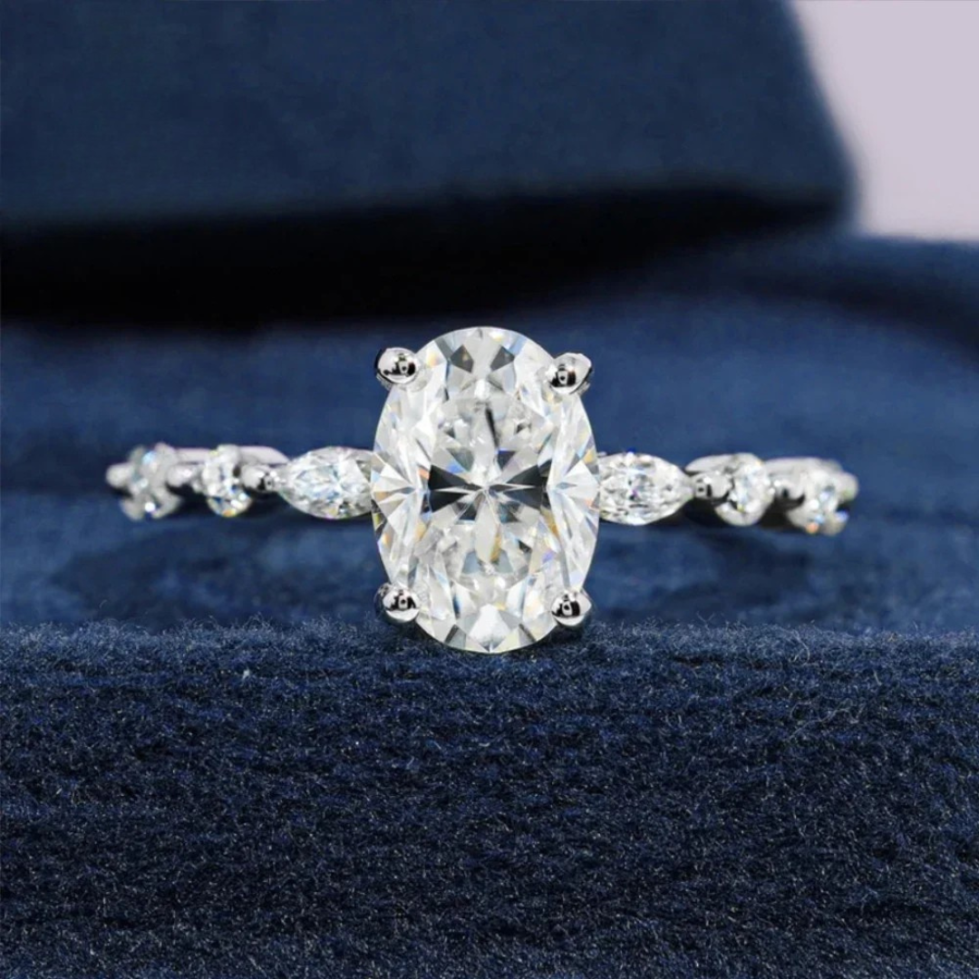 Brileon Astrielle Oval Moissanite Ring - Brileon