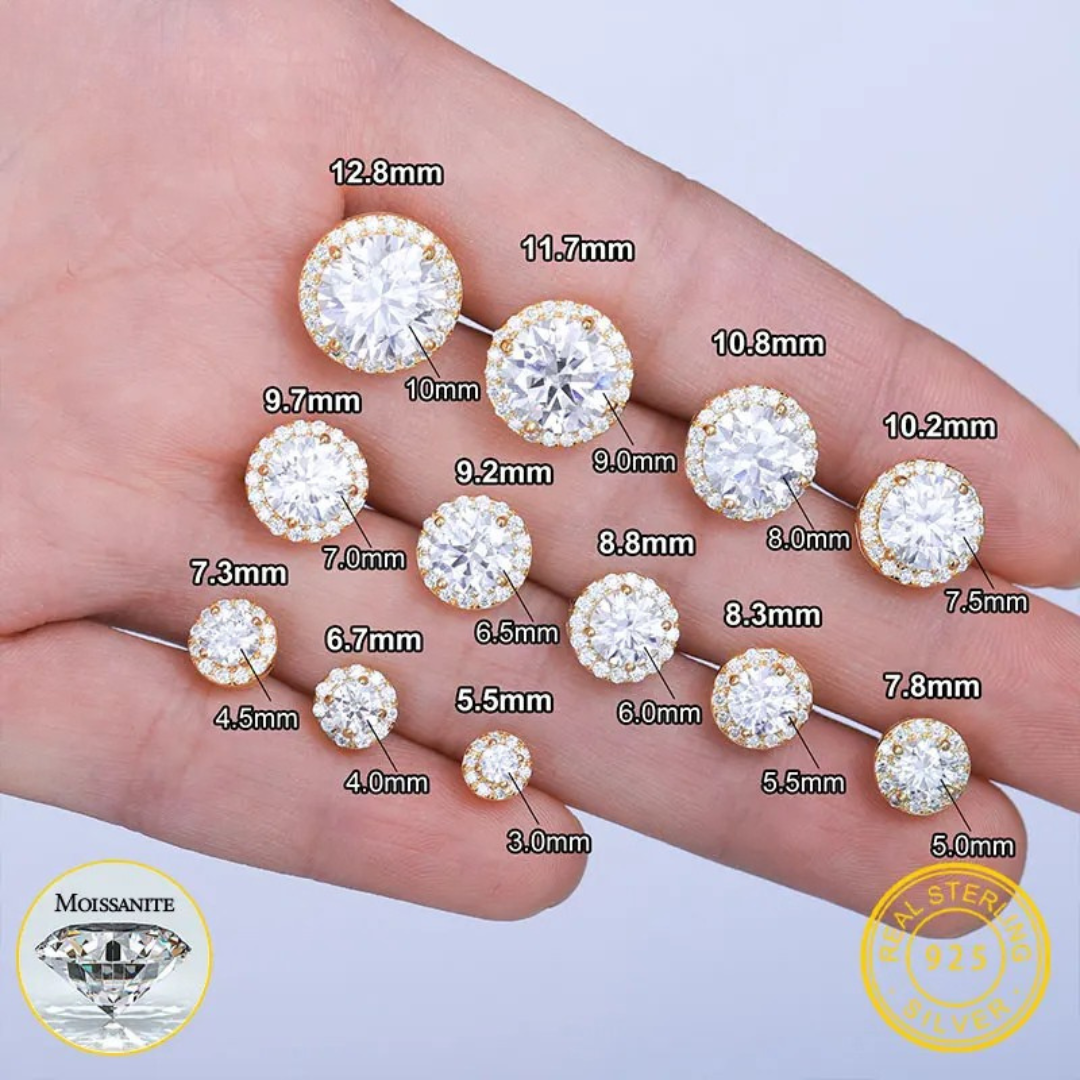Brileon Éclora Round VVS1 Moissanite Studs