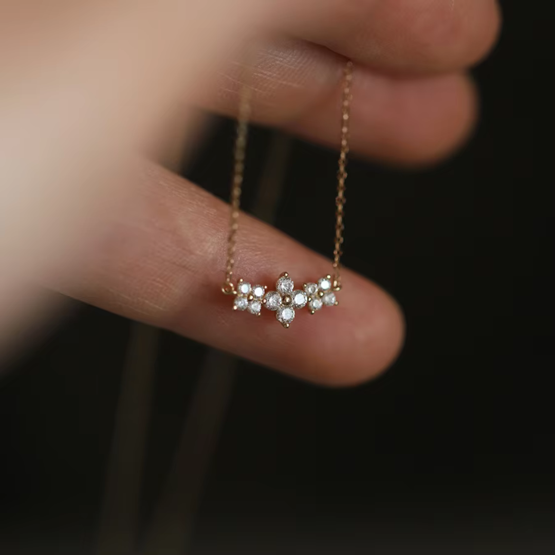 Brileon Fleuré Moissanite Clover Pendant Necklace