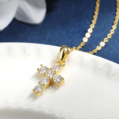 Brileon Althessa Moissanite Cross Pendant - Brileon
