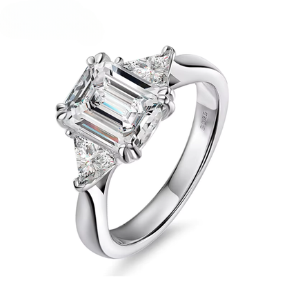 Brileon Elvéra 5CT Emerald Moissanite Ring - Brileon