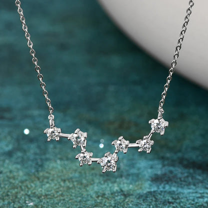 RAPRGOLD D Color GRA Certified Moissanite Big Dipper Pendant Necklaces S925 Sterling Silver Women's Jewelry Chains for Wedding - Brileon