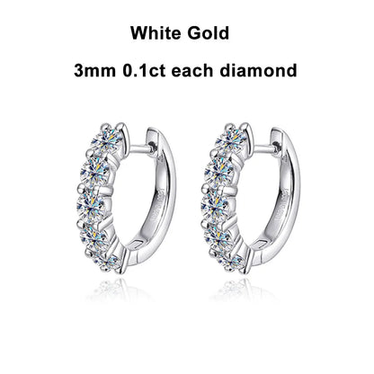 Brileon Eternal Glow Moissanite Hoop Earrings – 18K White Gold Plated S925 - Brileon
