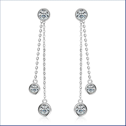 Brileon Seraphina™ Moissanite Tassel Drop Earrings - Brileon