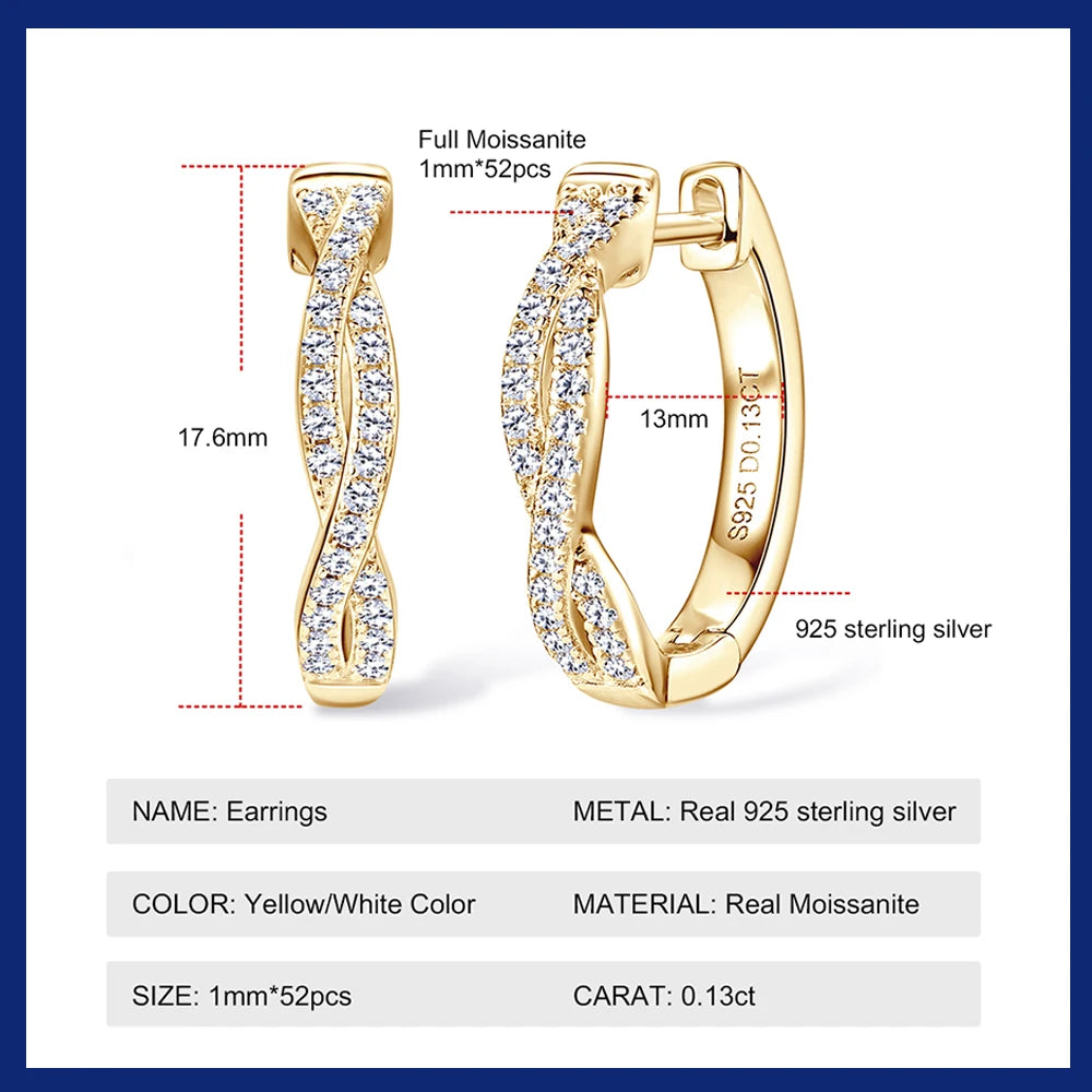 Brileon Aurelia™ Twisted Moissanite Hoop Earrings - Brileon