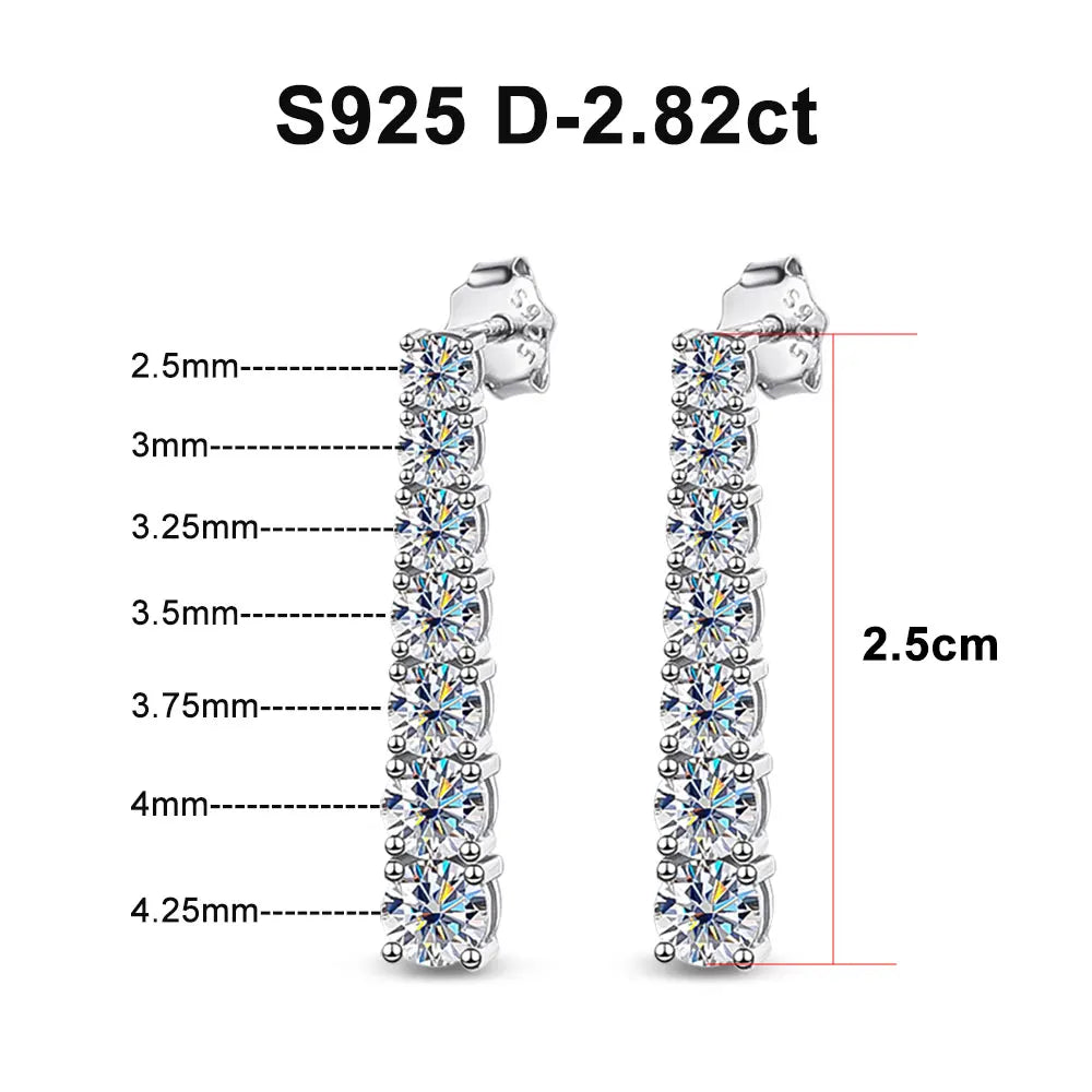 Brileon Luminara Moissanite Pendant Earrings – 18K White Gold Plated S925 - Brileon