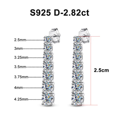 Brileon Luminara Moissanite Pendant Earrings – 18K White Gold Plated S925 - Brileon