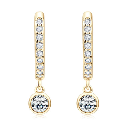 RAPRGOLD GRA Certified Round Moissanite Hoop Earrings for Women 925 Sterling Silver Huggie Earring Fine Jewelry Gifts Pendientes - Brileon