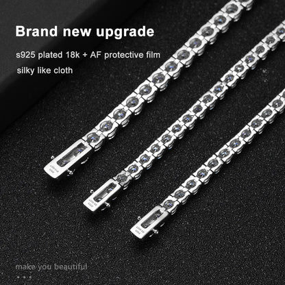 Brileon Radiance Moissanite Tennis Bracelet – 18K White Gold Plated S927 - Brileon