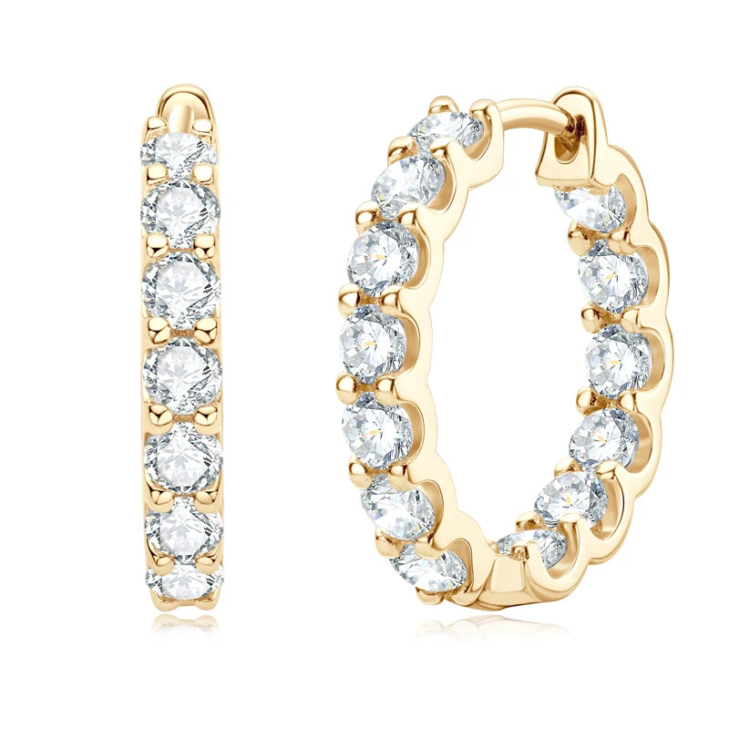 Brileon Classic Sparkle Hoop Moissanite Earrings - Brileon