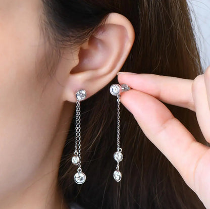 Brileon Seraphina™ Moissanite Tassel Drop Earrings - Brileon